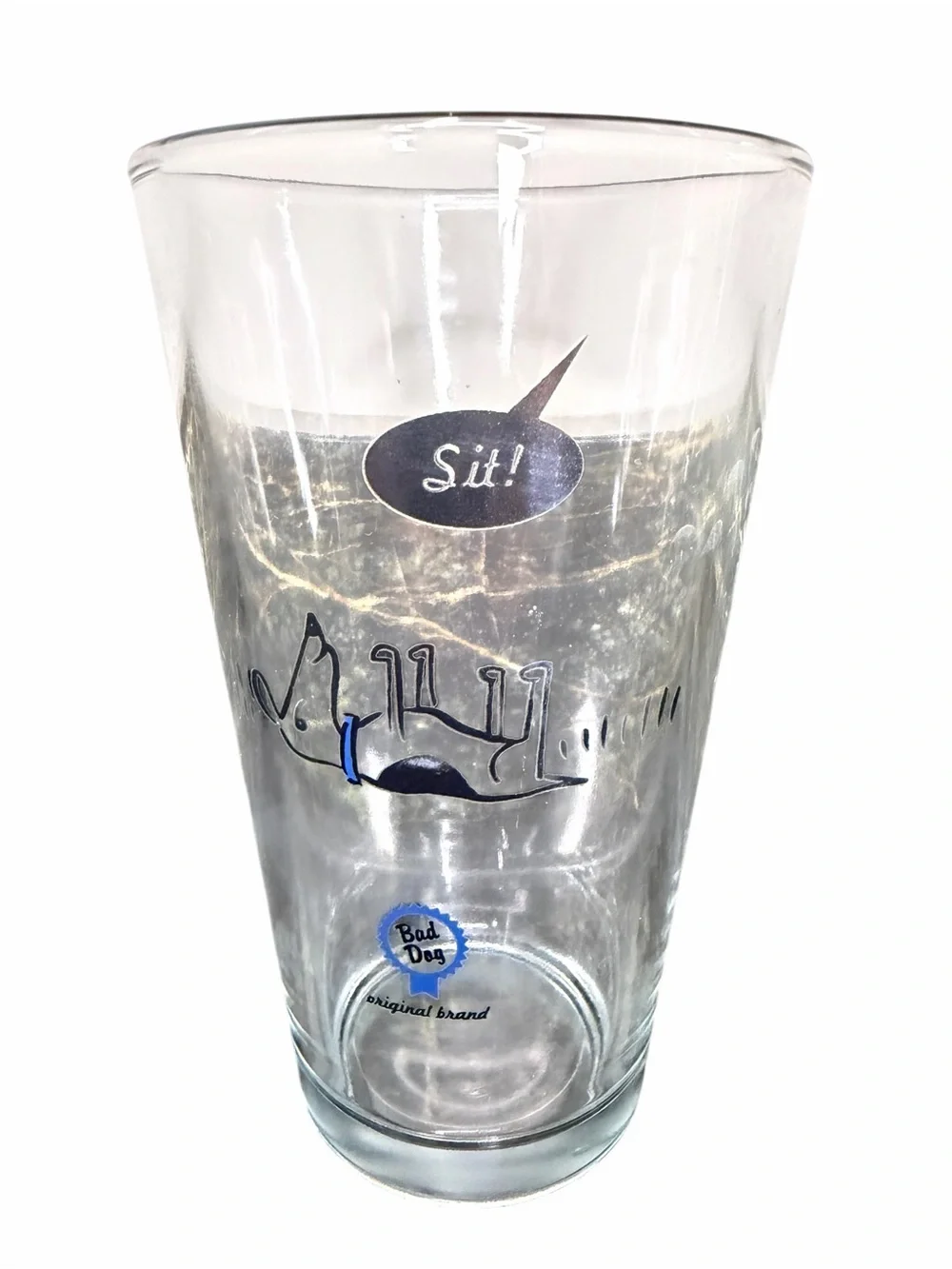 Uncommon Goods Bad Dog Set of 4 Pint Glasses Come Sit Stay Fetch